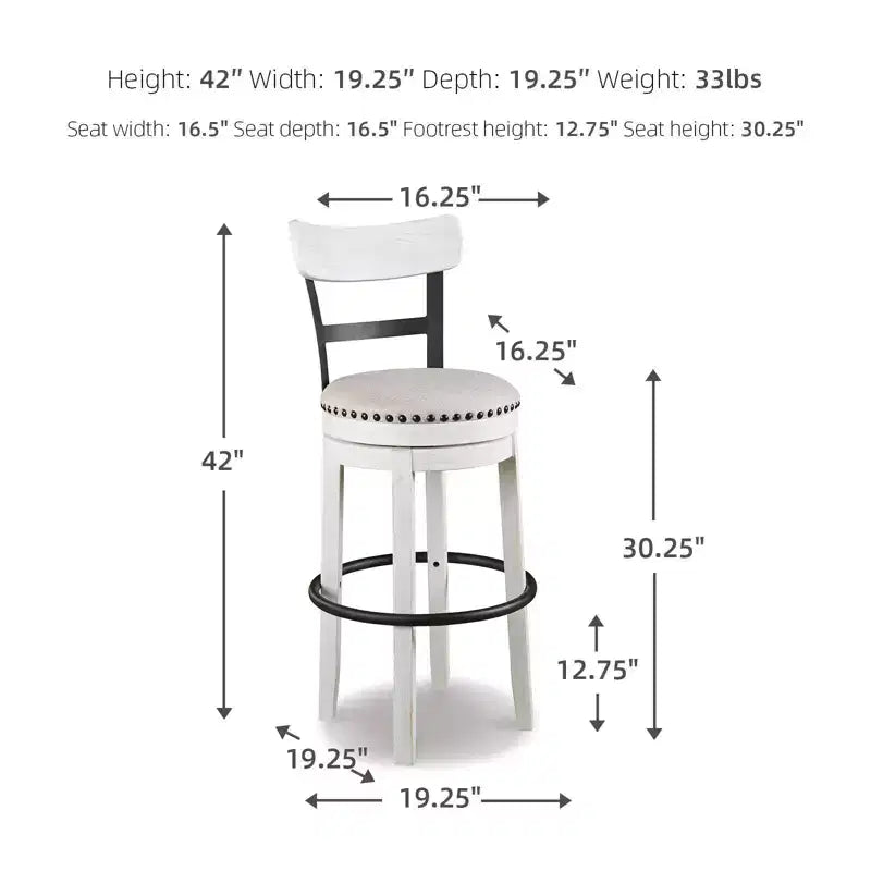 Sgabello da bar imbottito girevole Tall Valebeck - Design esclusivo Ashley