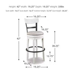 Sgabello da bar imbottito girevole Tall Valebeck - Design esclusivo Ashley