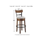 Sgabello da bar imbottito girevole Tall Valebeck - Design esclusivo Ashley