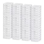 Sterilite Clearview Small Clear Plastic Stackable 5 Drawer Storage System for Desktop and Drawer Household Organization for Stationary or Pens