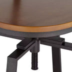 Sgabello da bar girevole Elm Lane Clifton in metallo bronzato marrone, altezza 75 cm, sedile in legno regolabile in stile industriale con schienale e poggiapiedi, per bancone cucina
