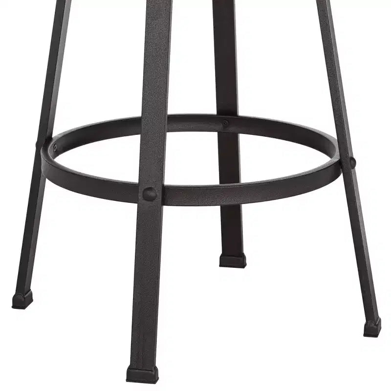 Sgabello da bar girevole Elm Lane Clifton in metallo bronzato marrone, altezza 75 cm, sedile in legno regolabile in stile industriale con schienale e poggiapiedi, per bancone cucina