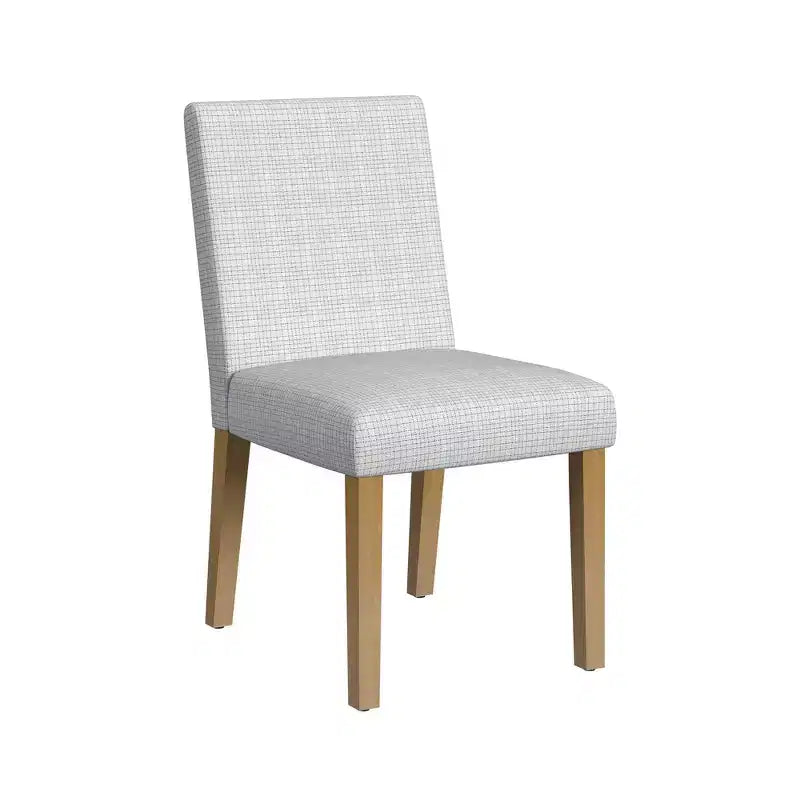 Sedia da pranzo imbottita HomePop con motivo a griglia classica Mini