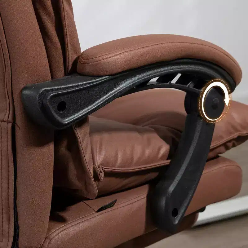 Vinsetto Sedia da Ufficio Massaggiante Vibrante con Calore, Poggiapiedi, Altezza Regolabile, Braccioli, Schienale Alto, Comoda Sedia da Computer in Microfibra