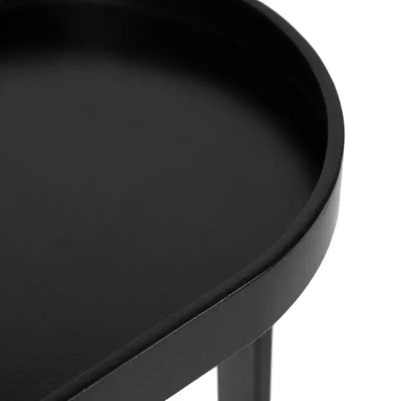 Tavolino ovale in metallo Kate and Laurel Zabel, 17x9x24, Nero