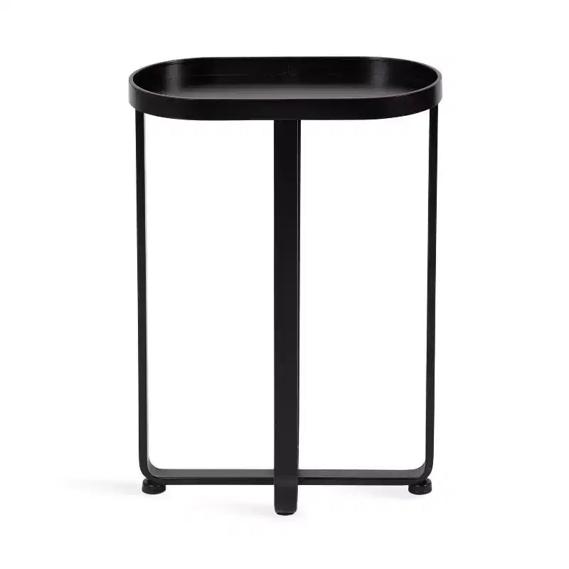 Tavolino ovale in metallo Kate and Laurel Zabel, 17x9x24, Nero