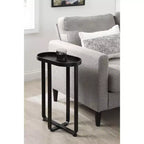 Tavolino ovale in metallo Kate and Laurel Zabel, 17x9x24, Nero