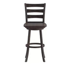 Sgabello da bar girevole in legno massello con schienale a scala, altezza bancone, qualità commerciale Liesel di Flash Furniture, con sedile in legno massello