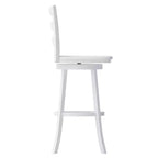 Sgabello da bar girevole in legno massello con schienale a scala, altezza bancone, qualità commerciale Liesel di Flash Furniture, con sedile in legno massello