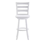 Sgabello da bar girevole in legno massello con schienale a scala, altezza bancone, qualità commerciale Liesel di Flash Furniture, con sedile in legno massello