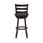 Sgabello da bar girevole in legno massello con schienale a scala, altezza bancone, qualità commerciale Liesel di Flash Furniture, con sedile in legno massello