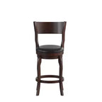 Flash Furniture Sgabello da bar Nichola di livello commerciale, schienale aperto classico, girevole, altezza bancone, con struttura in legno curvato e seduta imbottita e rivestita