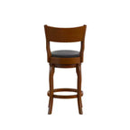 Flash Furniture Sgabello da bar Nichola di livello commerciale, schienale aperto classico, girevole, altezza bancone, con struttura in legno curvato e seduta imbottita e rivestita