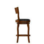 Flash Furniture Sgabello da bar Nichola di livello commerciale, schienale aperto classico, girevole, altezza bancone, con struttura in legno curvato e seduta imbottita e rivestita