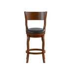 Flash Furniture Sgabello da bar Nichola di livello commerciale, schienale aperto classico, girevole, altezza bancone, con struttura in legno curvato e seduta imbottita e rivestita
