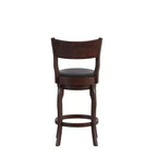 Flash Furniture Sgabello da bar Nichola di livello commerciale, schienale aperto classico, girevole, altezza bancone, con struttura in legno curvato e seduta imbottita e rivestita