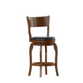Flash Furniture Sgabello da bar Nichola di livello commerciale, schienale aperto classico, girevole, altezza bancone, con struttura in legno curvato e seduta imbottita e rivestita