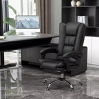 Sedia da ufficio Vinsetto con massaggio vibrante e calore, altezza regolabile, schienale alto, braccioli, poggiapiedi, sedia da computer comoda in pelle PU