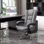 Sedia da ufficio Vinsetto con massaggio vibrante e calore, altezza regolabile, schienale alto, braccioli, poggiapiedi, sedia da computer comoda in pelle PU