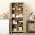 HOMCOM Dispensa da cucina indipendente 72" con 4 ante, armadio organizer con 4 livelli e ripiani regolabili