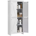 HOMCOM Dispensa da cucina indipendente 72" con 4 ante, armadio organizer con 4 livelli e ripiani regolabili
