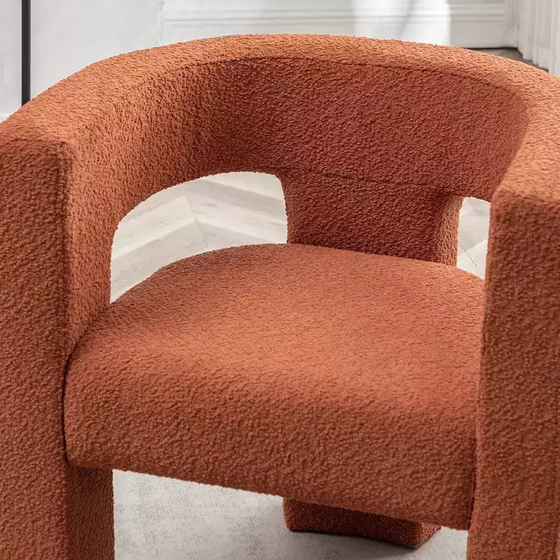 Poltrona a braccioli quadrati rivestita in bouclé da 71 cm - Kinwell