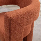 Poltrona a braccioli quadrati rivestita in bouclé da 71 cm - Kinwell