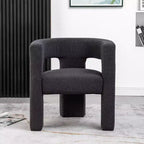 Poltrona a braccioli quadrati rivestita in bouclé da 71 cm - Kinwell