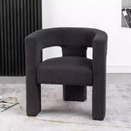Poltrona a braccioli quadrati rivestita in bouclé da 71 cm - Kinwell