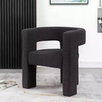 Poltrona a braccioli quadrati rivestita in bouclé da 71 cm - Kinwell