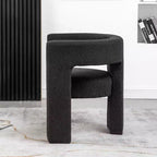Poltrona a braccioli quadrati rivestita in bouclé da 71 cm - Kinwell