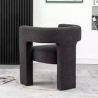 Poltrona a braccioli quadrati rivestita in bouclé da 71 cm - Kinwell