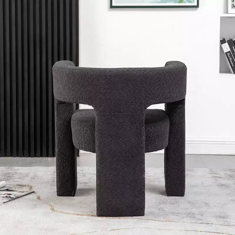 Poltrona a braccioli quadrati rivestita in bouclé da 71 cm - Kinwell