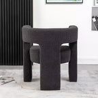 Poltrona a braccioli quadrati rivestita in bouclé da 71 cm - Kinwell