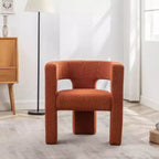 Poltrona a braccioli quadrati rivestita in bouclé da 71 cm - Kinwell