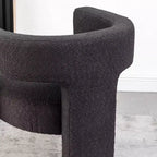 Poltrona a braccioli quadrati rivestita in bouclé da 71 cm - Kinwell