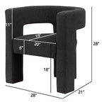 Poltrona a braccioli quadrati rivestita in bouclé da 71 cm - Kinwell