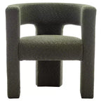 Poltrona a braccioli quadrati rivestita in bouclé da 71 cm - Kinwell