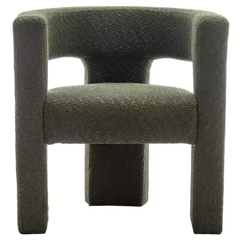 Poltrona a braccioli quadrati rivestita in bouclé da 71 cm - Kinwell