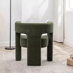 Poltrona a braccioli quadrati rivestita in bouclé da 71 cm - Kinwell