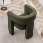 Poltrona a braccioli quadrati rivestita in bouclé da 71 cm - Kinwell