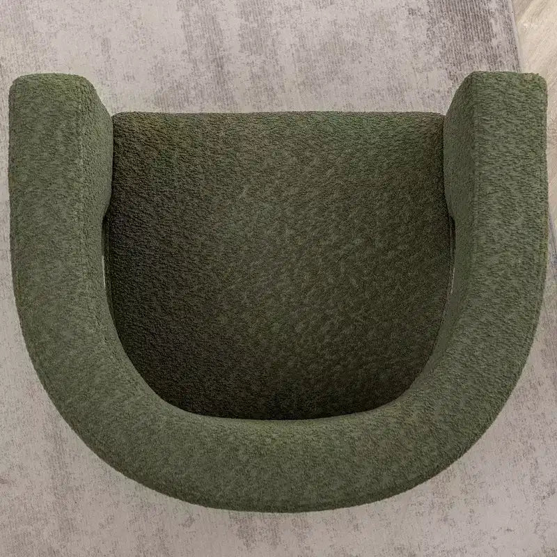 Poltrona a braccioli quadrati rivestita in bouclé da 71 cm - Kinwell