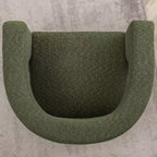 Poltrona a braccioli quadrati rivestita in bouclé da 71 cm - Kinwell