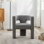 Poltrona a braccioli quadrati rivestita in bouclé da 71 cm - Kinwell