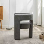 Poltrona a braccioli quadrati rivestita in bouclé da 71 cm - Kinwell