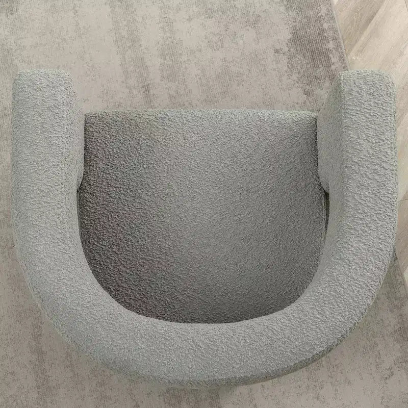 Poltrona a braccioli quadrati rivestita in bouclé da 71 cm - Kinwell