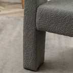 Poltrona a braccioli quadrati rivestita in bouclé da 71 cm - Kinwell