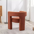Poltrona a braccioli quadrati rivestita in bouclé da 71 cm - Kinwell