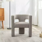 Poltrona a braccioli quadrati rivestita in bouclé da 71 cm - Kinwell