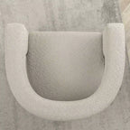 Poltrona a braccioli quadrati rivestita in bouclé da 71 cm - Kinwell